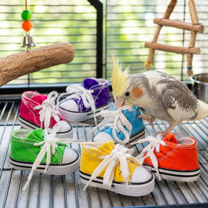 6 Mini Sneakers Colorful Cotton Shredding Parrot Parrotlet Budgie Finch Cockatoo