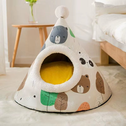 CozyPaws Tent Nest – All-Season Hideaway Bed for Dogs and Cats