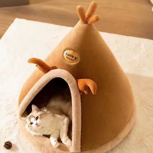 Dog Nest Warm Dog Bed Four Seasons Universal House Type Triangle Tent Closed Cat Nest Dog House Cat Mat Dog Mattress Cat Bed