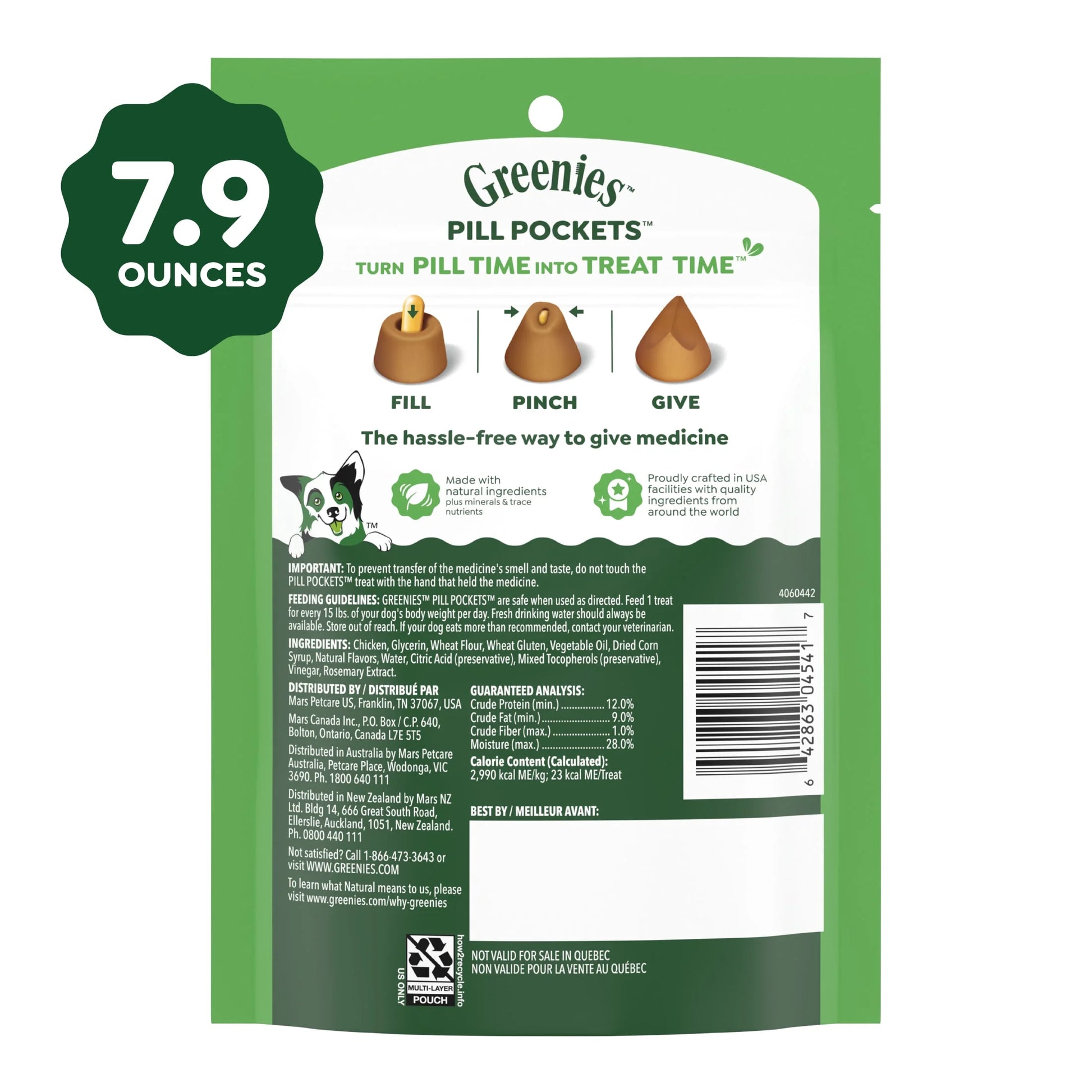Pill Pockets for Dogs, Capsule Size, Natural Soft Chicken Dog Treats, 30-Pack